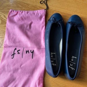 French Sole fs/ny Pearl Blue Leather Ballet Flat